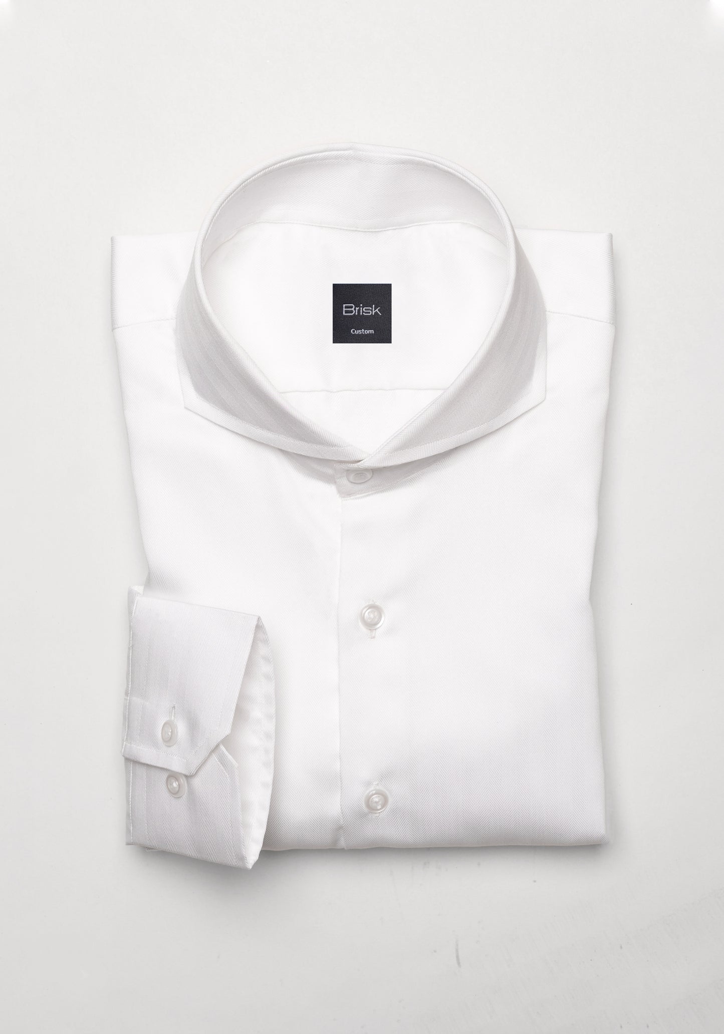 Egyptian Pearl White Herringbone Shirt - Sale