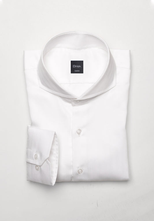 Egyptian Pearl White Herringbone Shirt - Sale