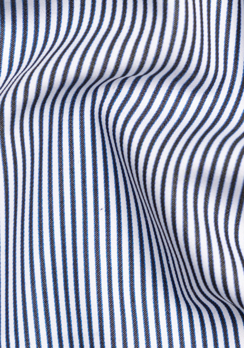 Black Narrow Stripes - Cotton/Poly - Wrinkle Free
