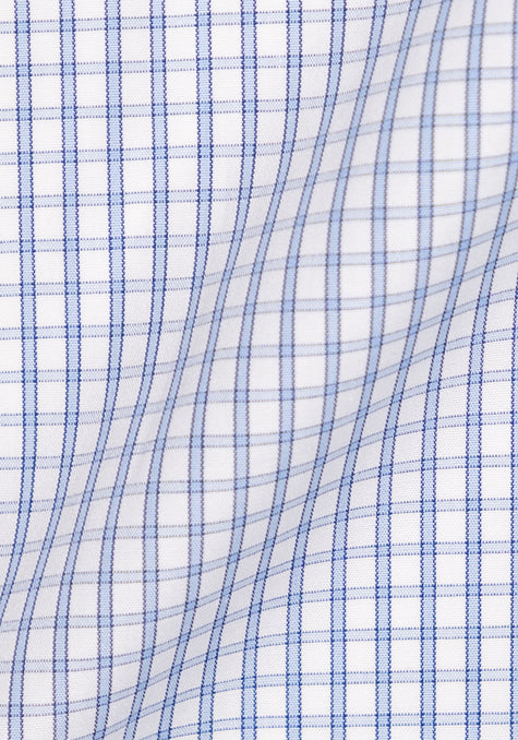 Classic Blue Checkered - Cotton/Poly - Wrinkle Resistant
