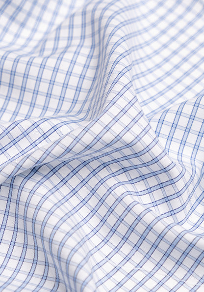 Classic Blue Checkered - Cotton/Poly - Wrinkle Resistant