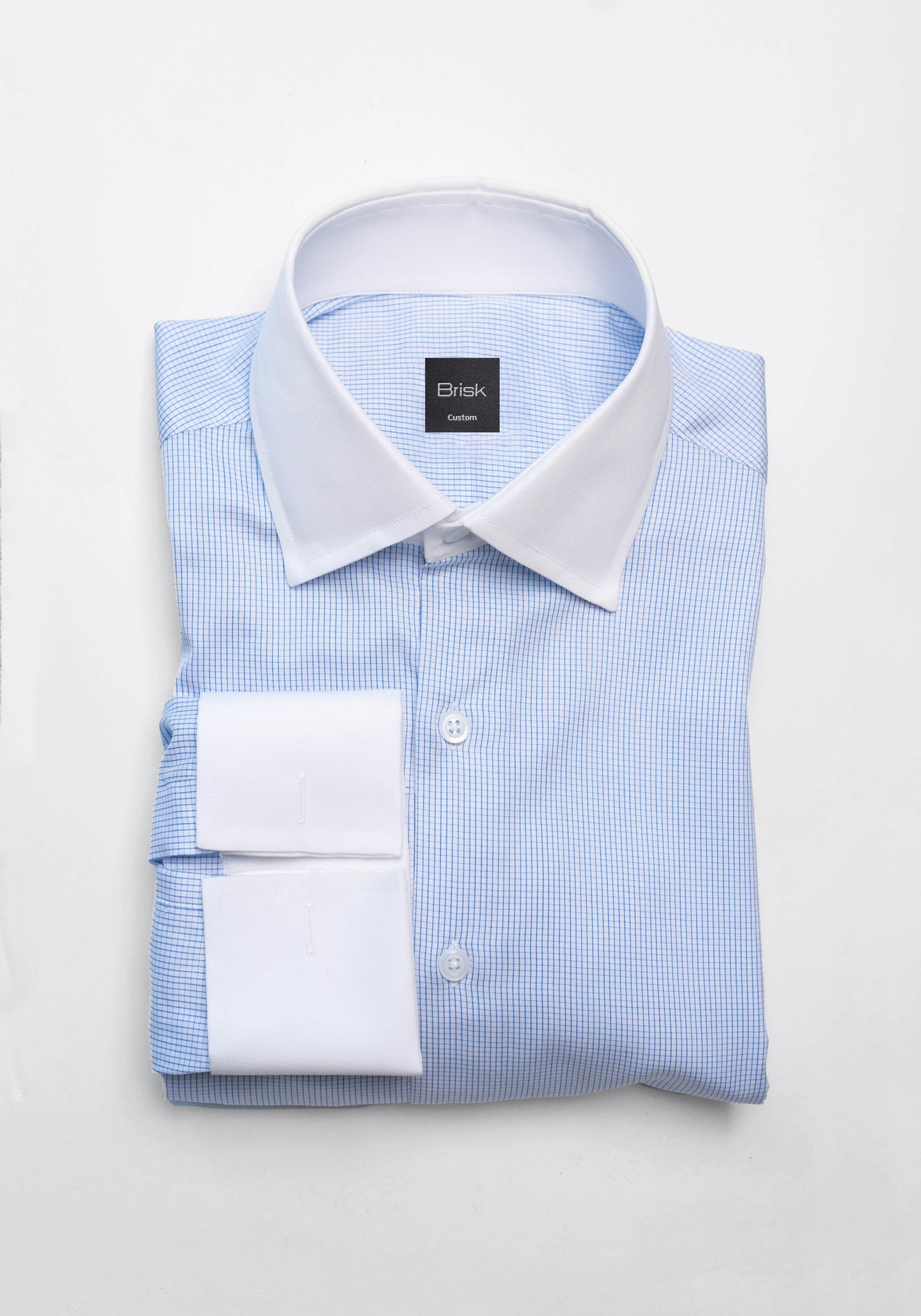 Fine Navy Blue Mini Boxes Shirt - Sale