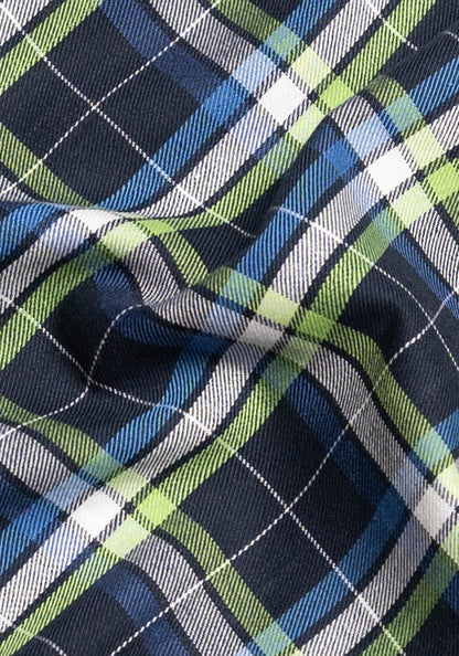 Green Blue Fine Tartan Flannel