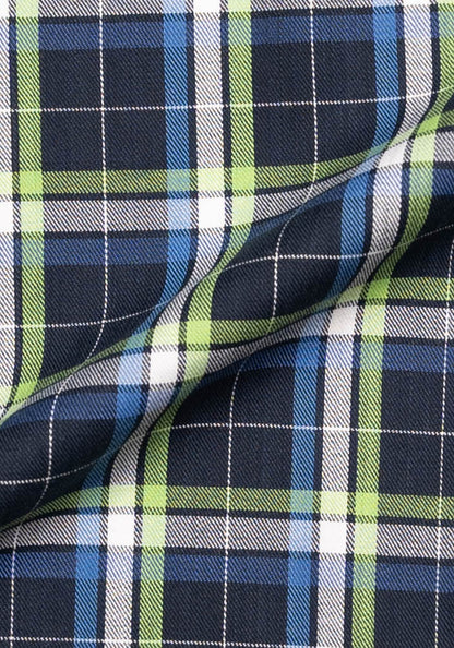Green Blue Fine Tartan Flannel