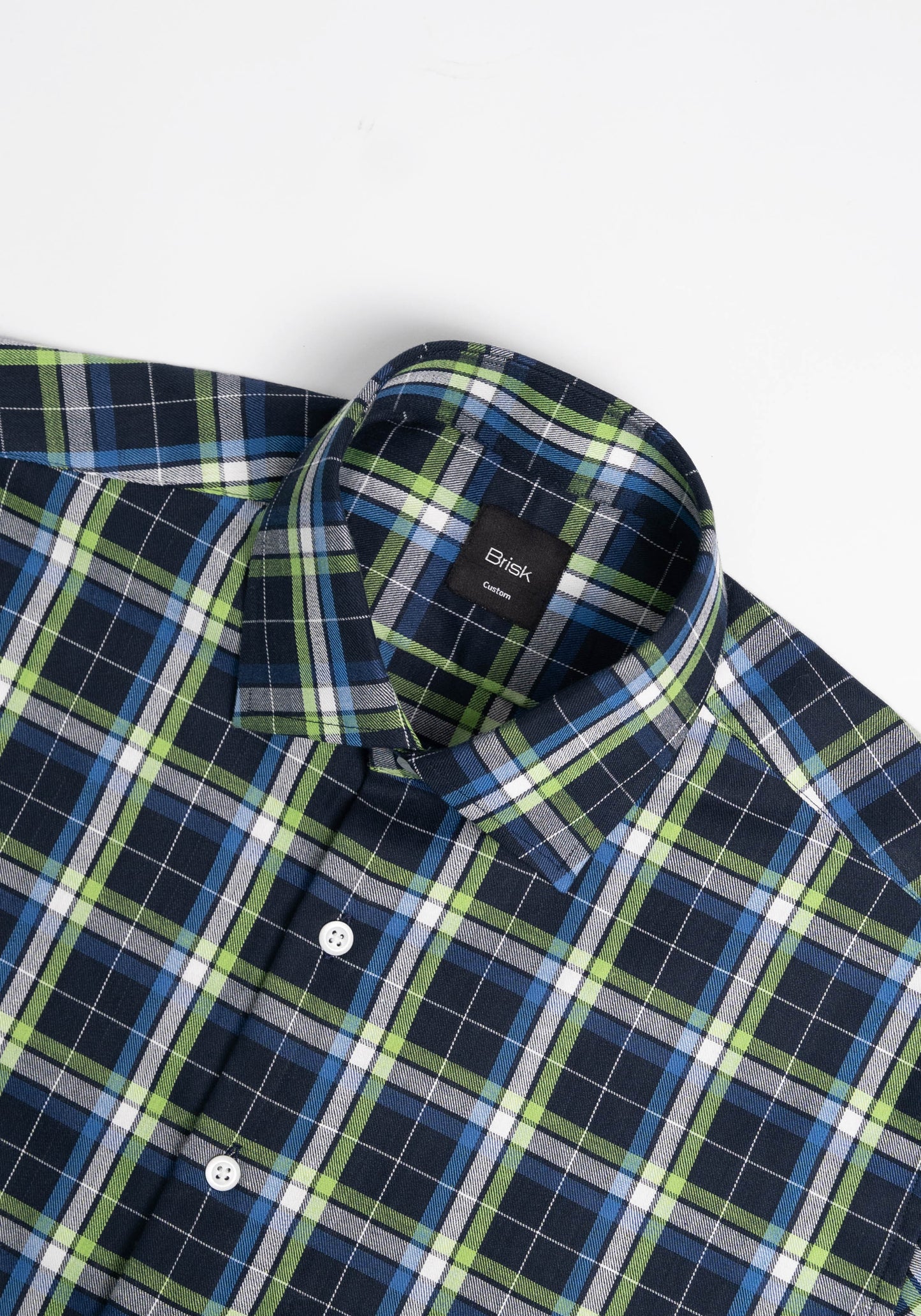 Green Blue Fine Tartan Flannel Shirt-2