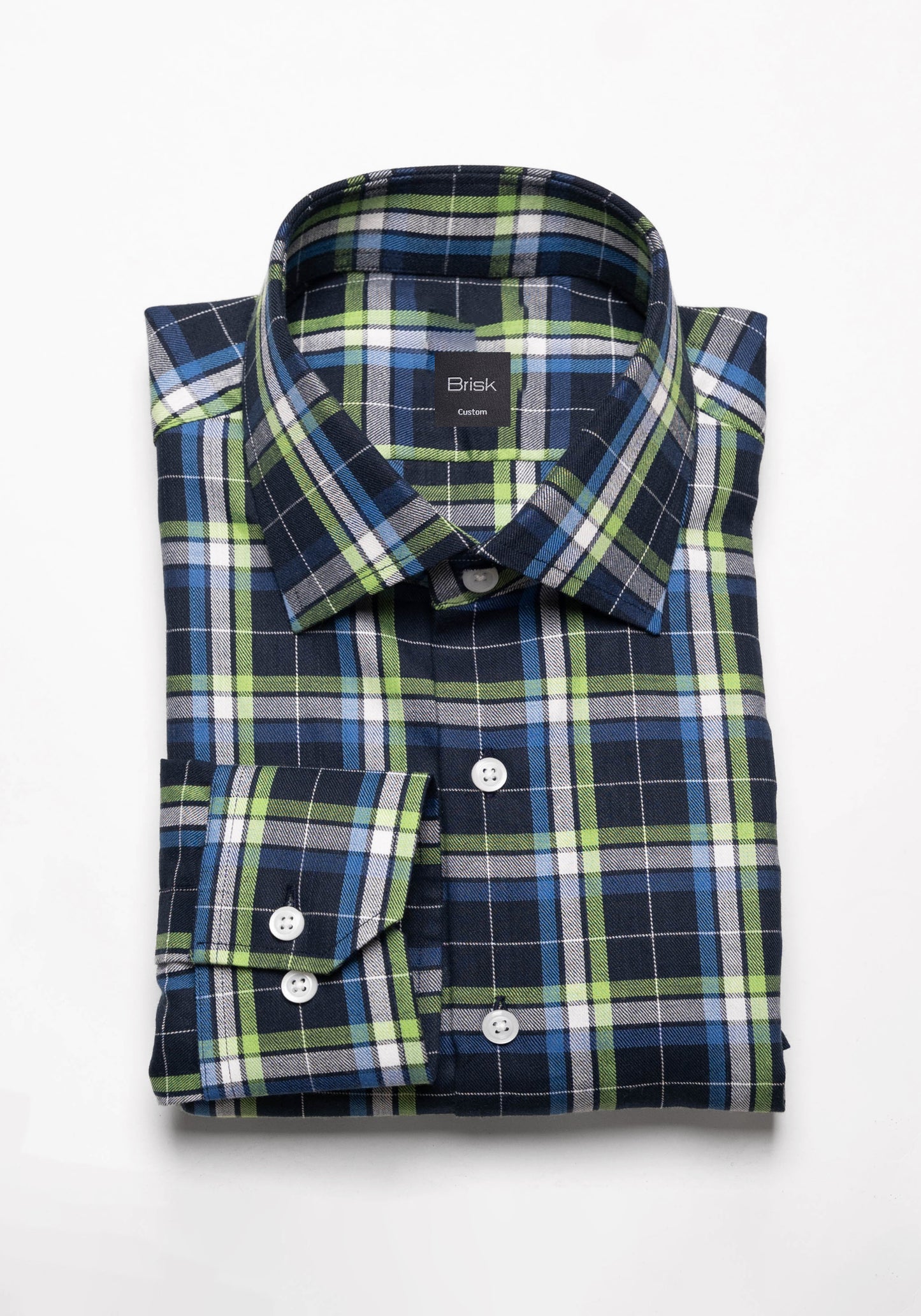 Green Blue Fine Tartan Flannel Shirt-1
