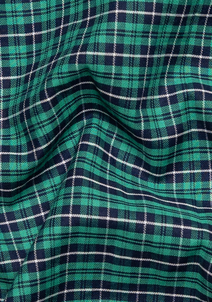 Green Blue Soft Brushed Tartan-1