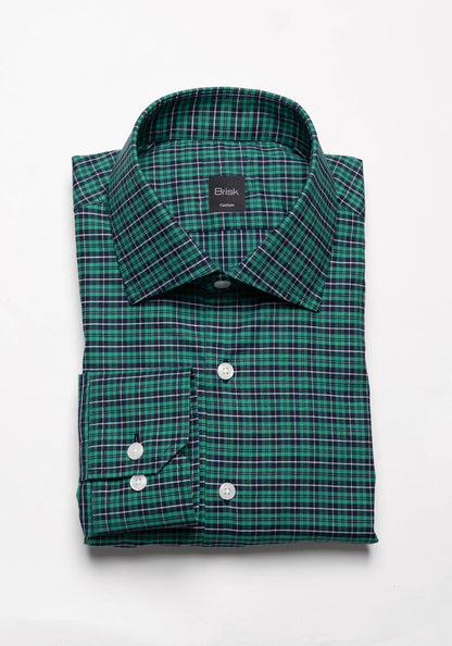 Green Blue Soft Brushed Tartan Shirt