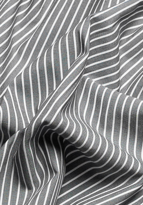 Grey Chambray Performance-Stretch-Stripes
