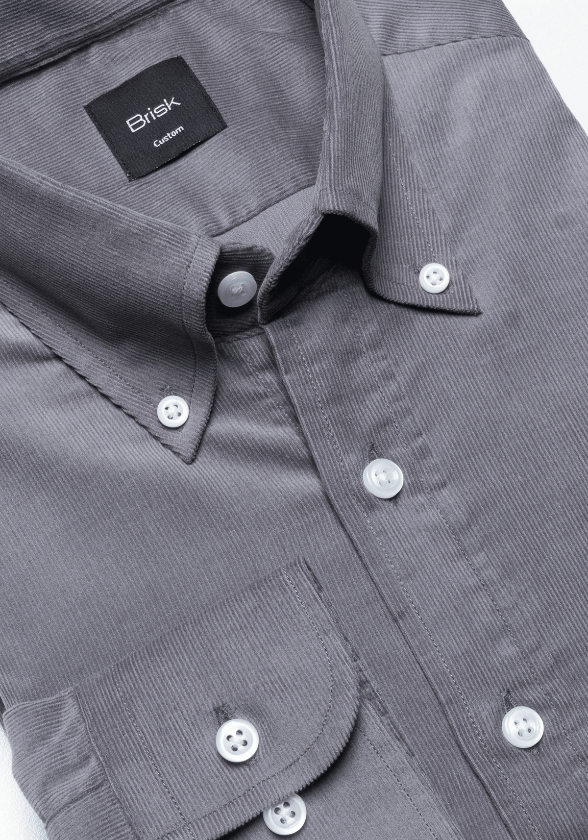 Grey Fine Wale Corduary Shirt