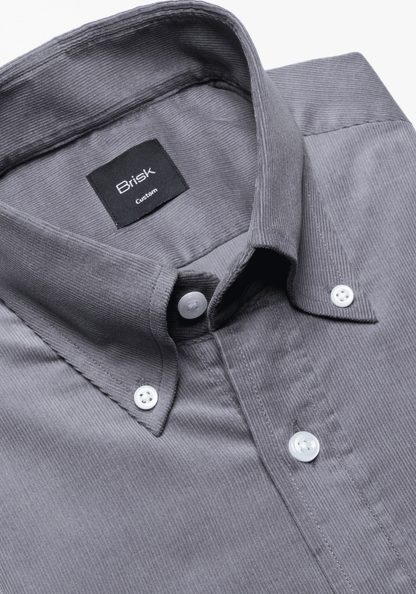 Grey Fine Wale Corduary Shirt