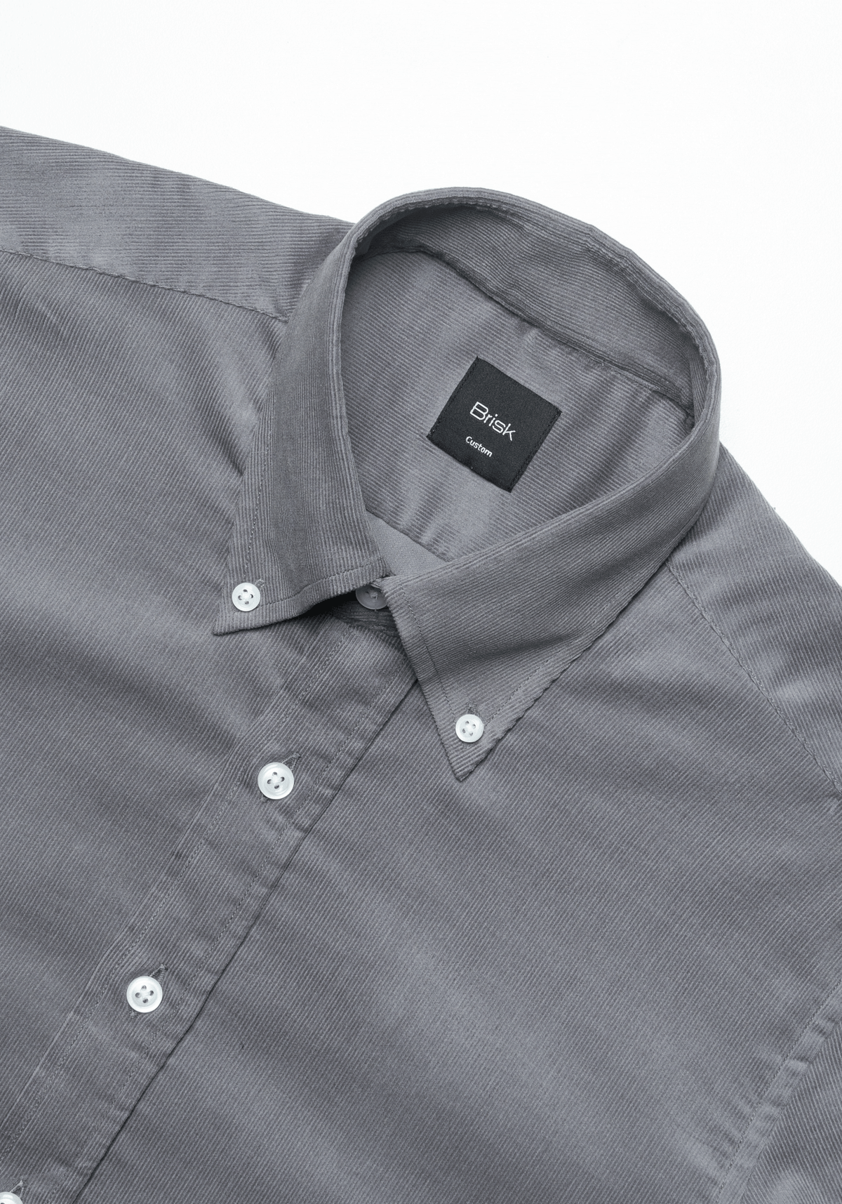 Grey Fine Wale Corduary Shirt