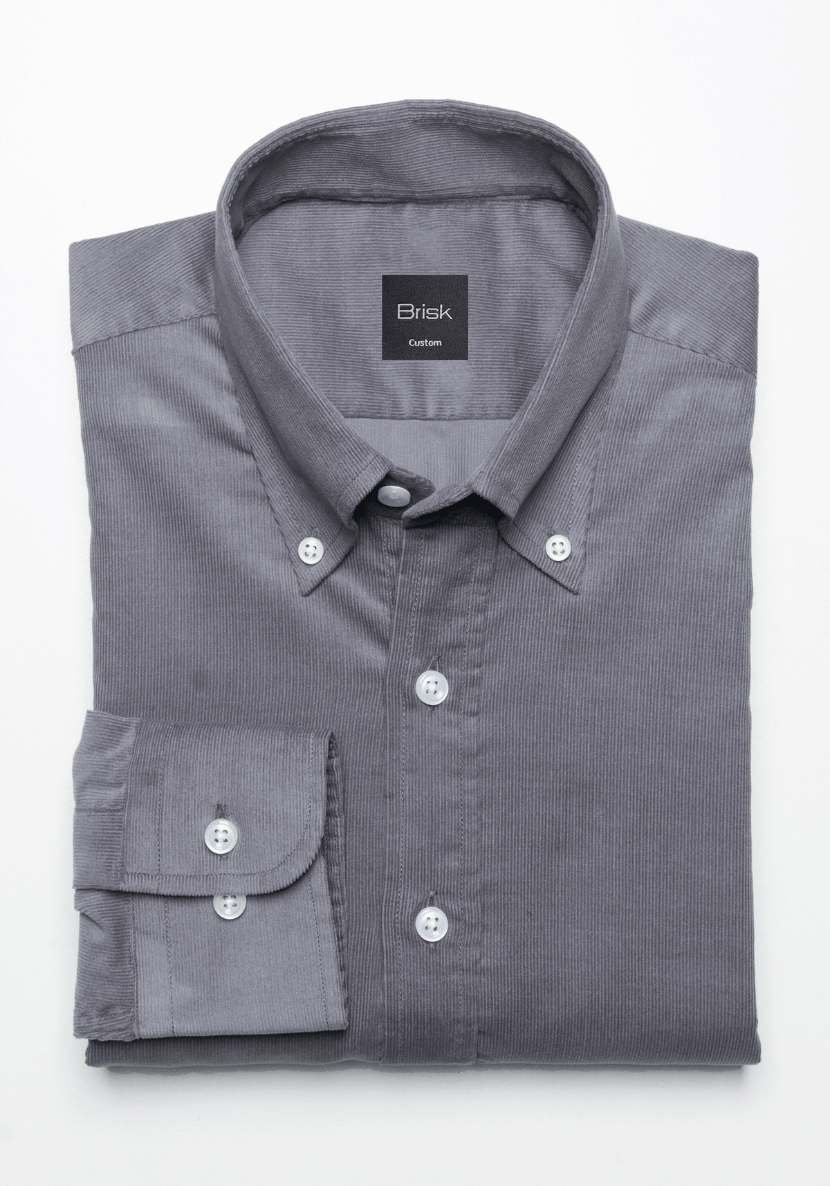 Grey Fine Wale Corduary Shirt