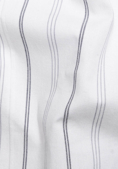 Grey On White Heavy Stretch Stripes-Easy Care