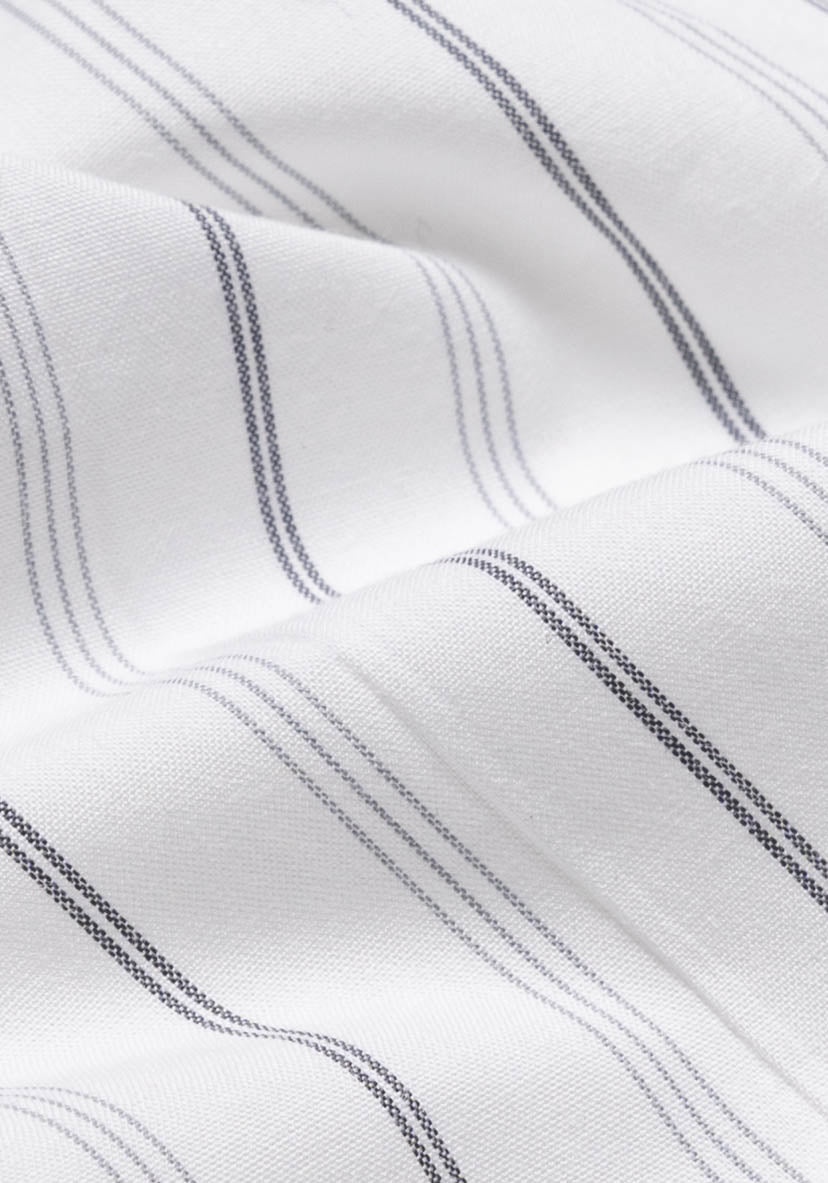 Grey On White Heavy Stretch Stripes-Easy Care