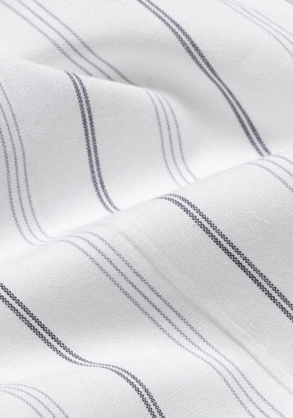 Grey On White Heavy Stretch Stripes-Easy Care