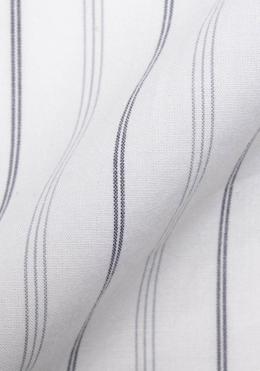 Grey On White Heavy Stretch Stripes-Easy Care