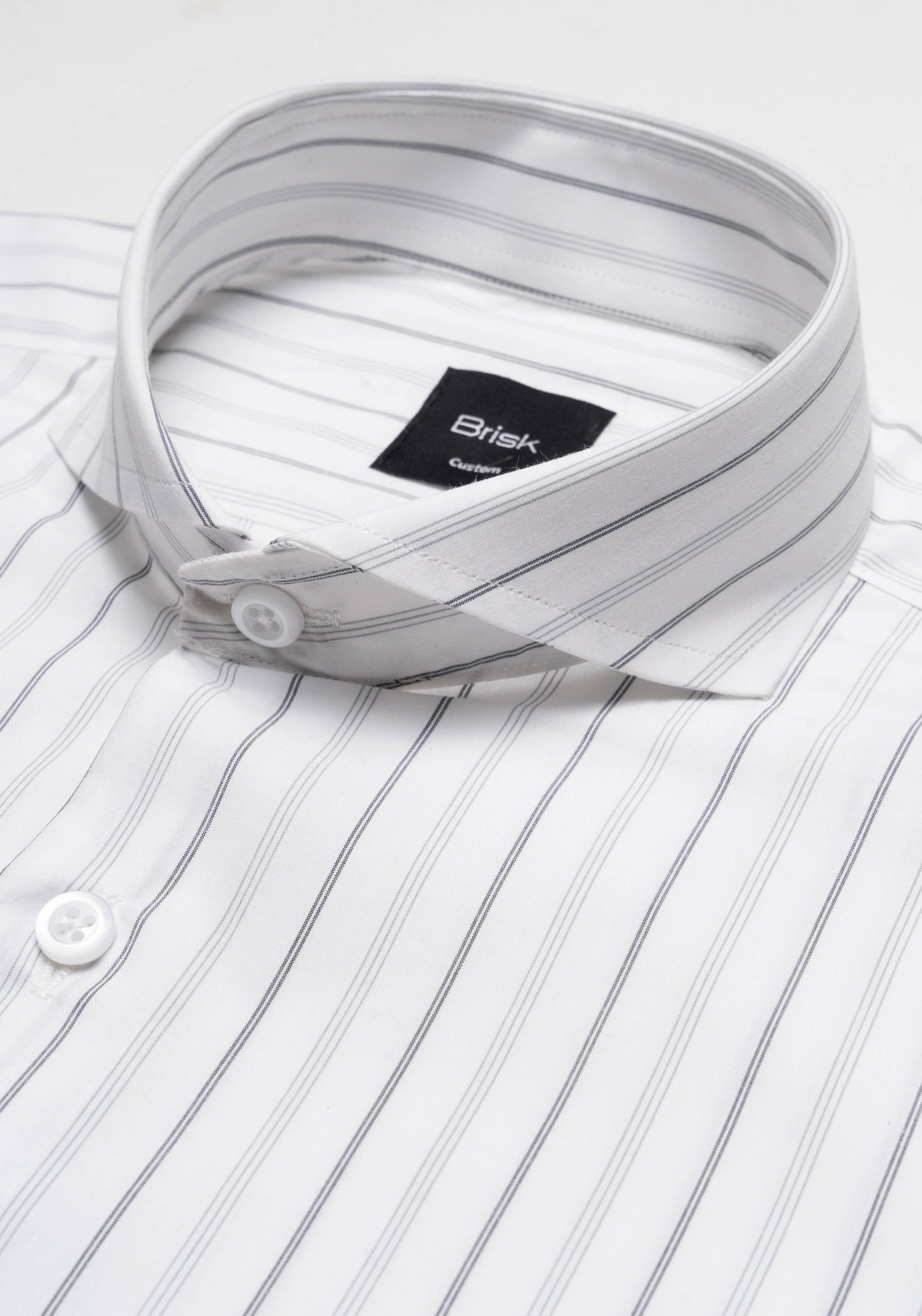 Grey On White Heavy Stretch Stripes-Easy Care Shirt