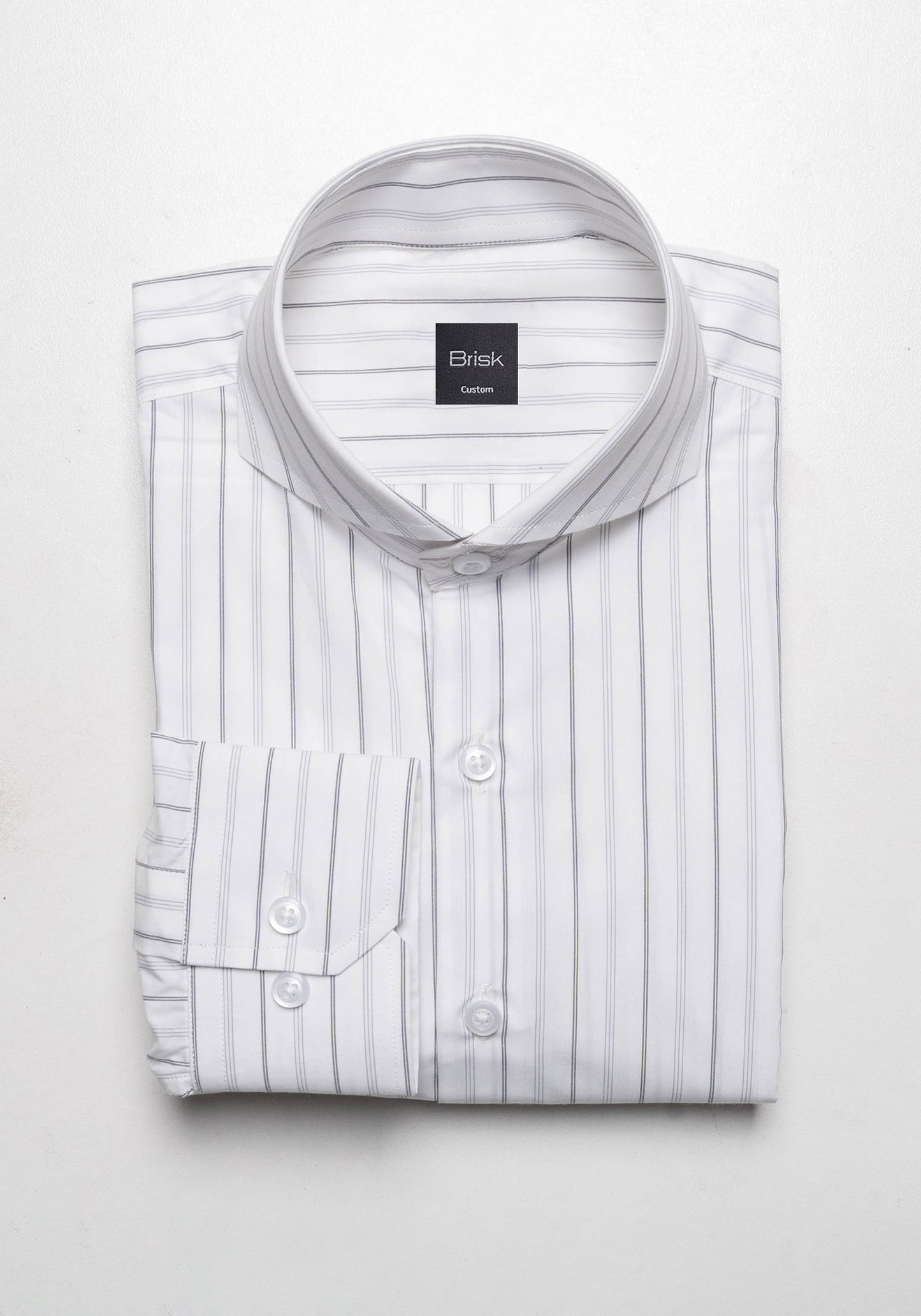 Grey On White Heavy Stretch Stripes-Easy Care Shirt