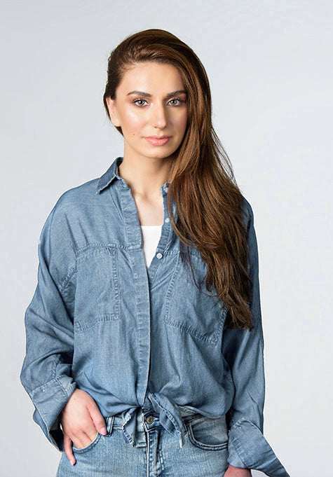 DENIM LIGHT WASH SHIRT - NO ARMHOLE