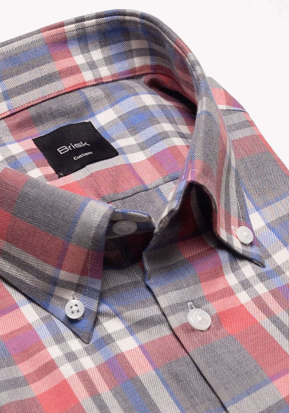 Light Grey Salmon Brushed Poly/Cotton Shirt - Wrinkle Free-1