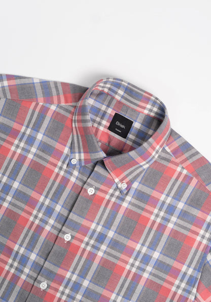 Light Grey Salmon Brushed Poly/Cotton Shirt - Wrinkle Free-2