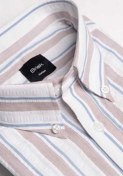 Multi Seersucker Stripes Shirt - Sale