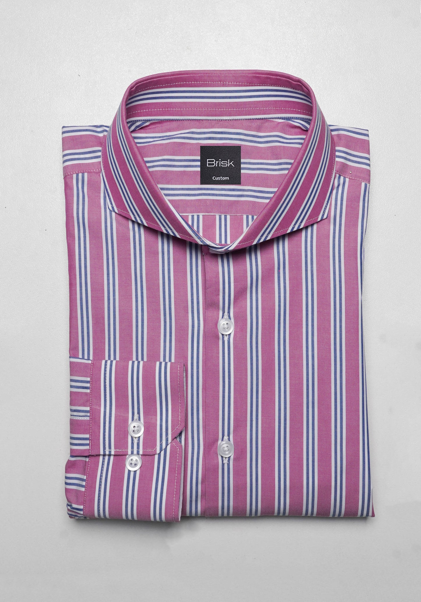 Magenta Multi Track Stripes Shirt