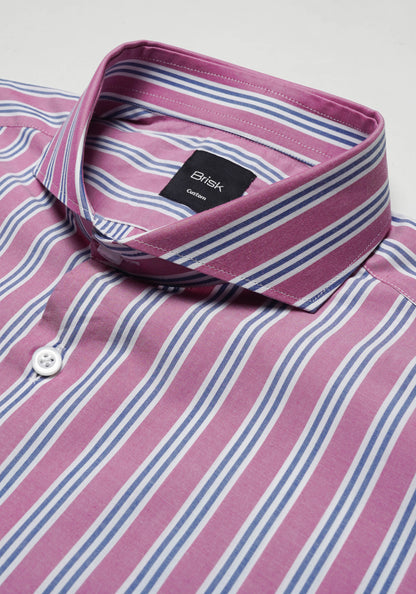 Magenta Multi Track Stripes Shirt