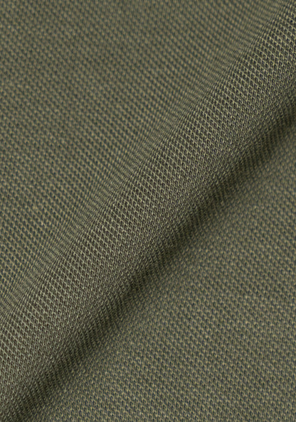 Military Green Feather Soft Piqué