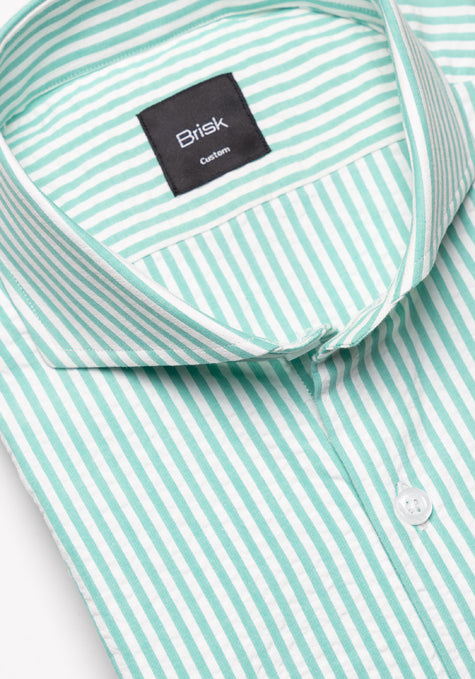 Buttoned Striped Shirt - Mint Green main image 0