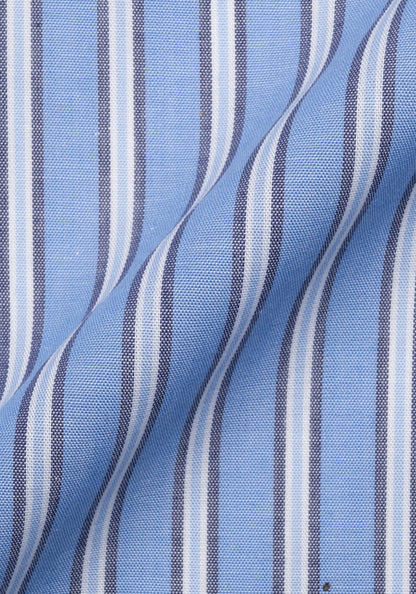 Multi Blue Bold Stripes Cotton Linen