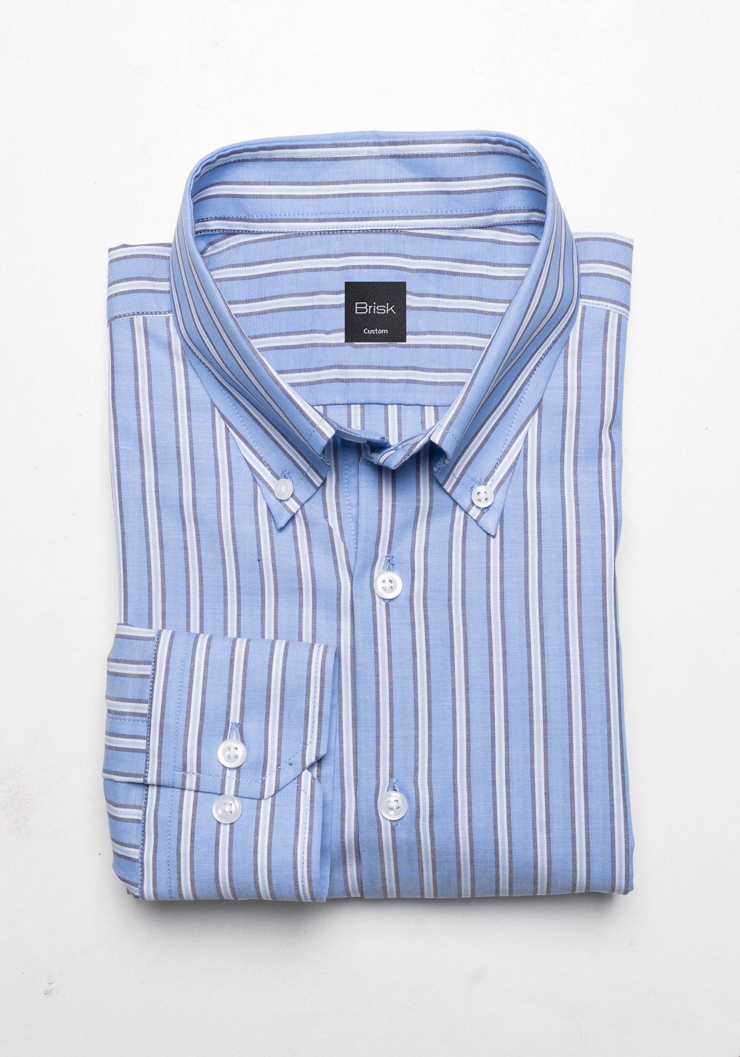 Multi Blue Bold Stripes Cotton Linen Shirt