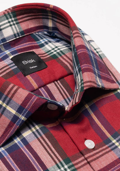 Multi Color Heavy Weight Herringbone Tartan Flannel Shirt-1