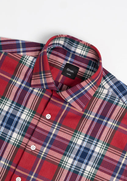 Multi Color Heavy Weight Herringbone Tartan Flannel Shirt-2