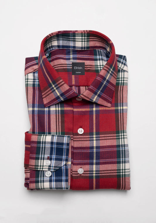 Multi Color Heavy Weight Herringbone Tartan Flannel Shirt