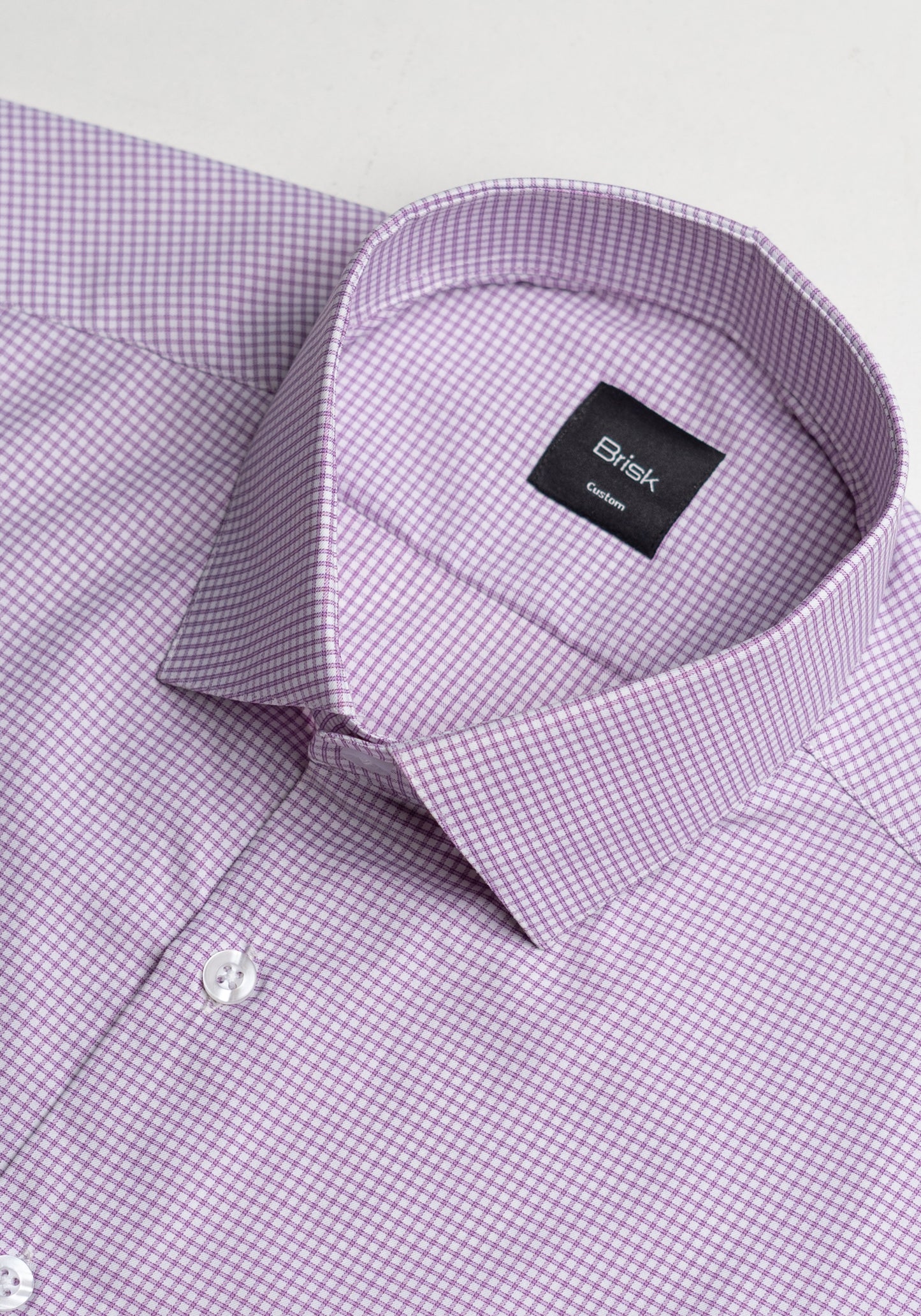 Lilac Performance Stretch Mini Checkered Shirt - Sale