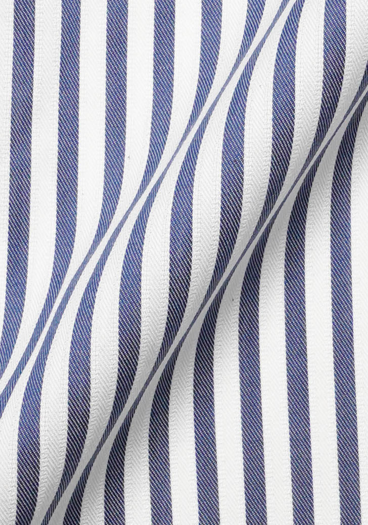 Navy Blue Flowy Bengal Stripes Shirt - Wrinkle Resistant