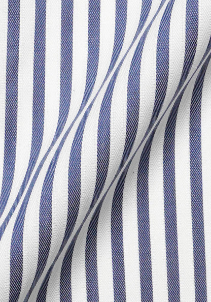 Navy Blue Flowy Bengal Stripes Shirt - Wrinkle Resistant