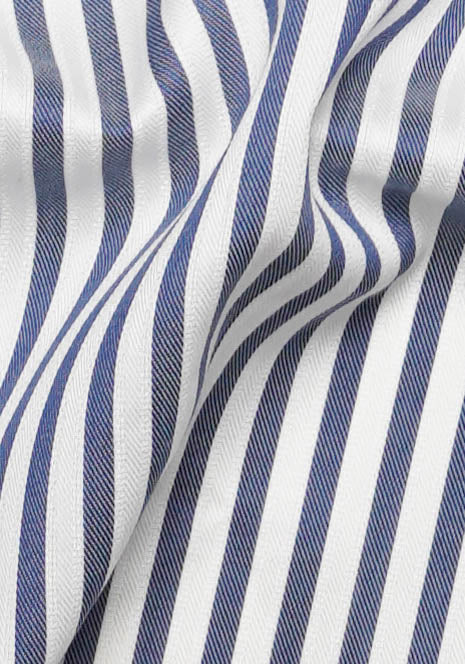 Navy Blue Flowy Bengal Stripes - Wrinkle Resistant