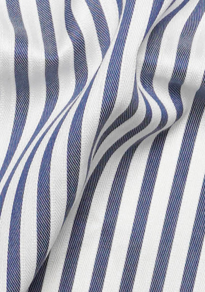 Navy Blue Flowy Bengal Stripes - Wrinkle Resistant