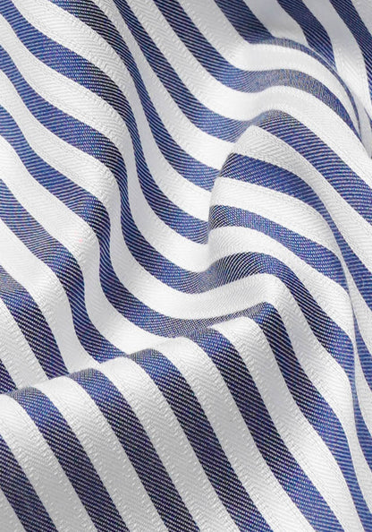 Navy Blue Flowy Bengal Stripes - Wrinkle Resistant