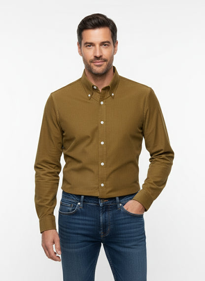 Olive Green Soft Corduroy Shirt