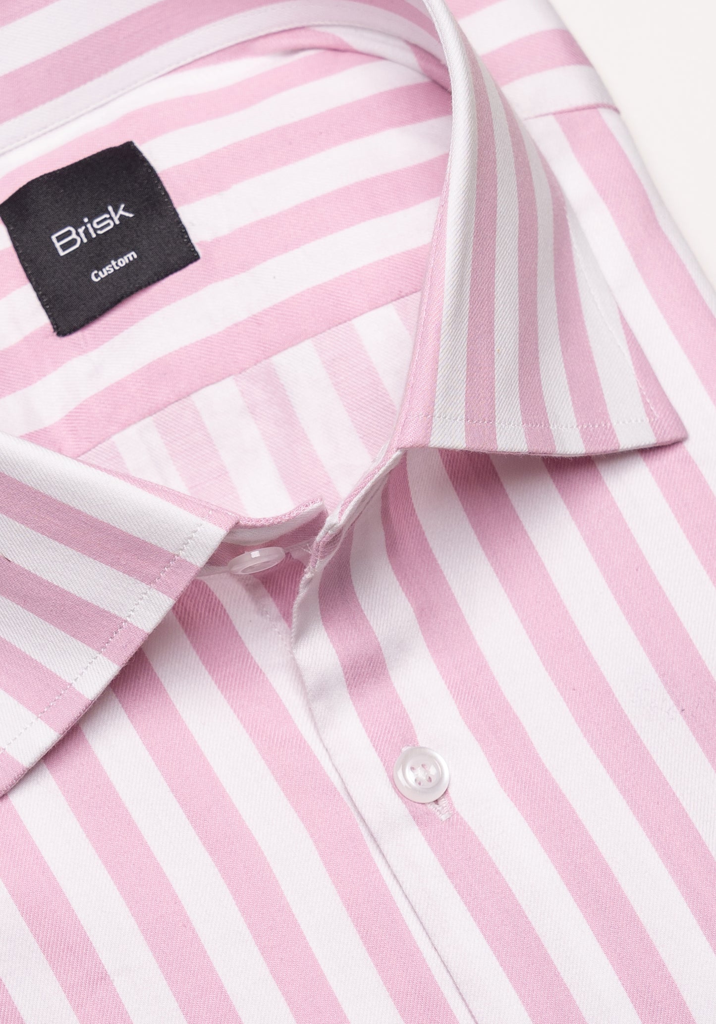 Pink Bold Twill Stripes Pima Cotton Shirt-1