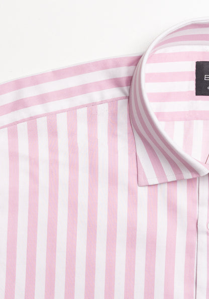 Pink Bold Twill Stripes Pima Cotton Shirt-2