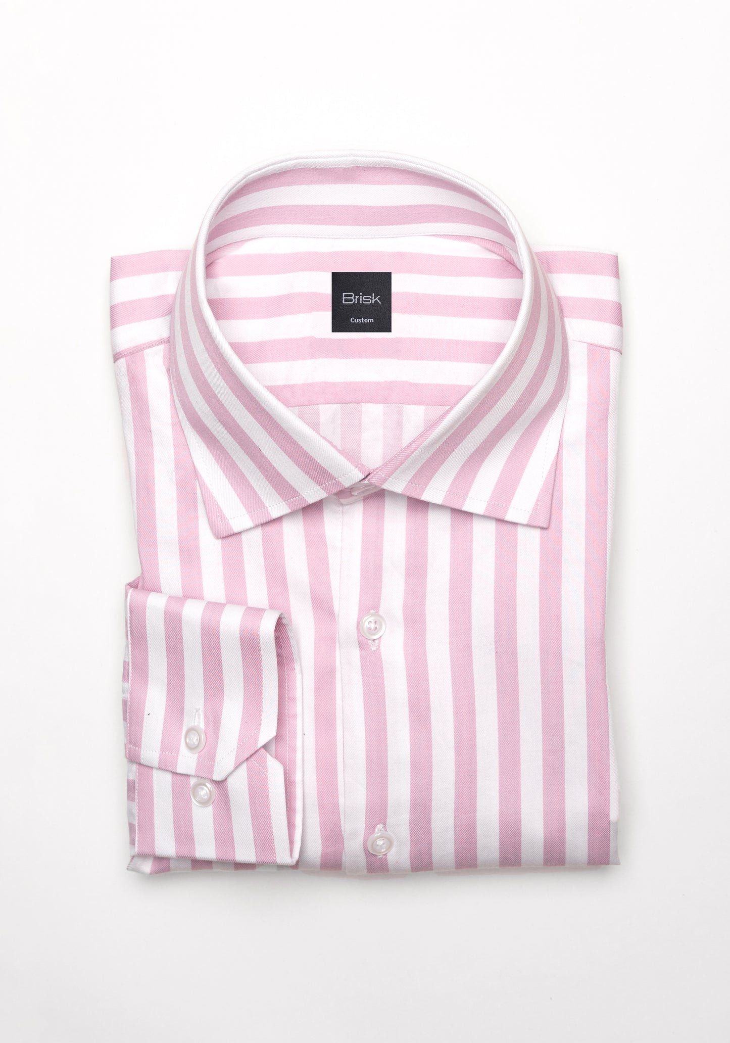Pink Bold Twill Stripes Pima Cotton Shirt