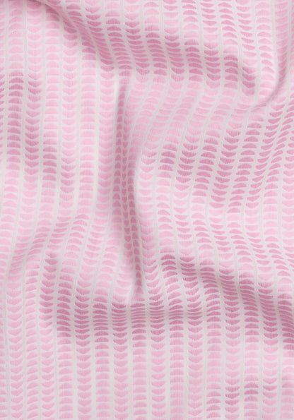 Pink On White Structured Stripes Shirt - Contrast Details - Sale