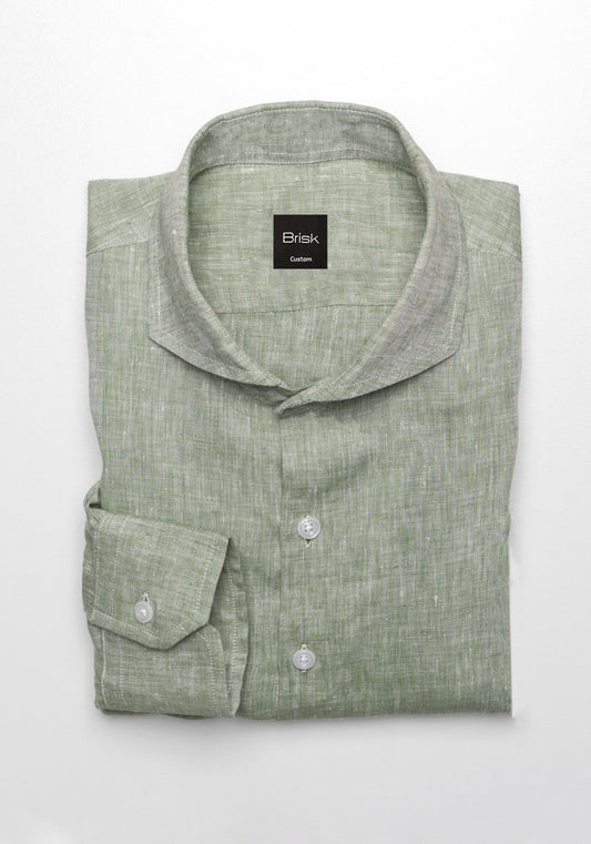 Pistachio Green Italian Linen Shirt - SALE