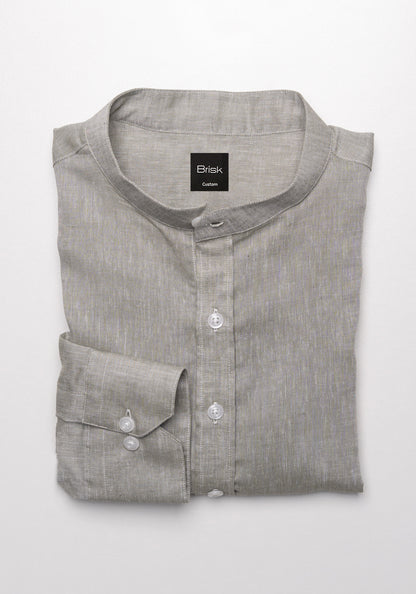 Light Pistachio Tencel Cotton Linen Shirt - SALE