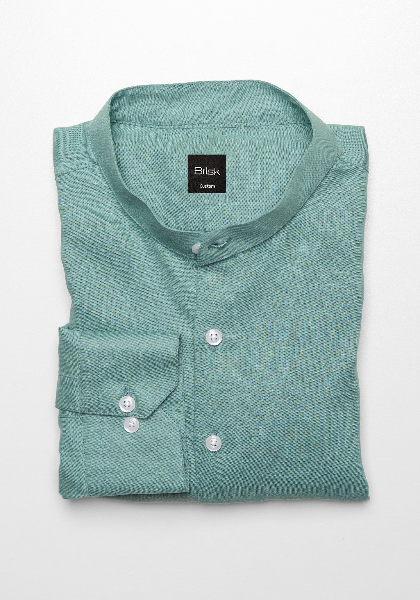 Green Viscose Cotton Linen Shirt - SALE